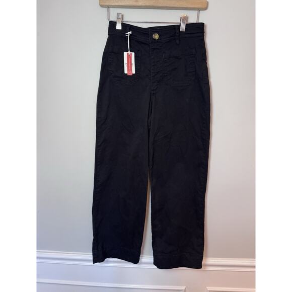 Marine Layer Bridget Wide Leg Crop Pants High Rise Sz 4 Black $128 NWT - Picture 5 of 16